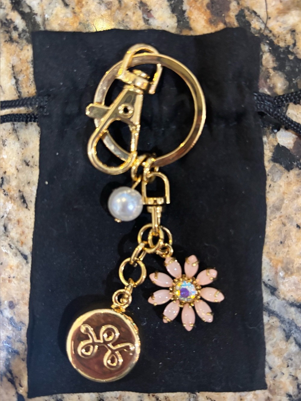 InvisaWear Gold Flower Keychain